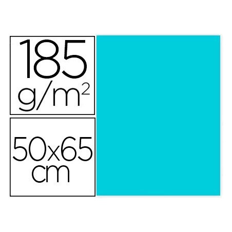 Cartulina guarro azul caribe 50x65 cm 185 gr