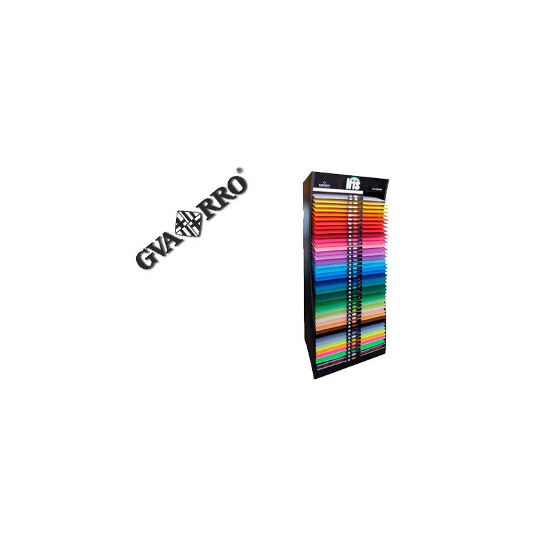 Expositor guarro metalico vacio 42 estantes para cartulina 185 gr 50x65 cm 75x57x200 cm