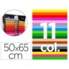 Cartulina guarro 50x65 cm contenido \d\ 25 hojas x 11 colores 185 gr