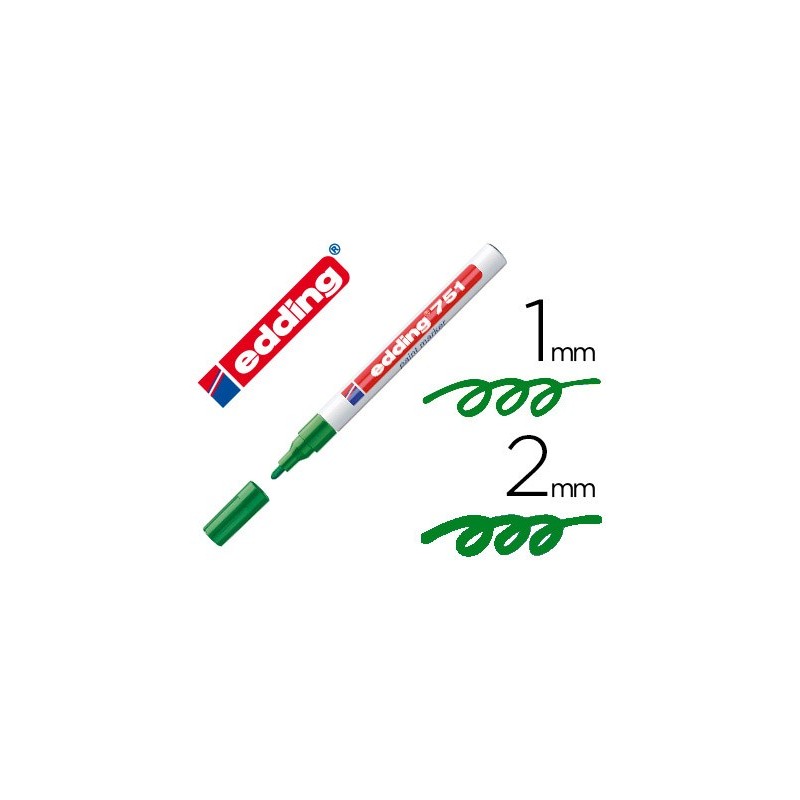 Rotulador edding punta fibra 751 verde punta redonda 1-2 mm Rotulador edding punta fibra 751 verde punta redonda 1-2 mm