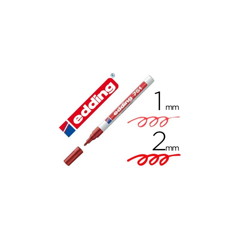 Rotulador edding punta fibra 751 rojo punta redonda 1-2 mm Rotulador edding punta fibra 751 rojo punta redonda 1-2 mm