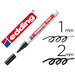 Rotulador edding punta fibra 751 negro punta redonda 1-2 mm
