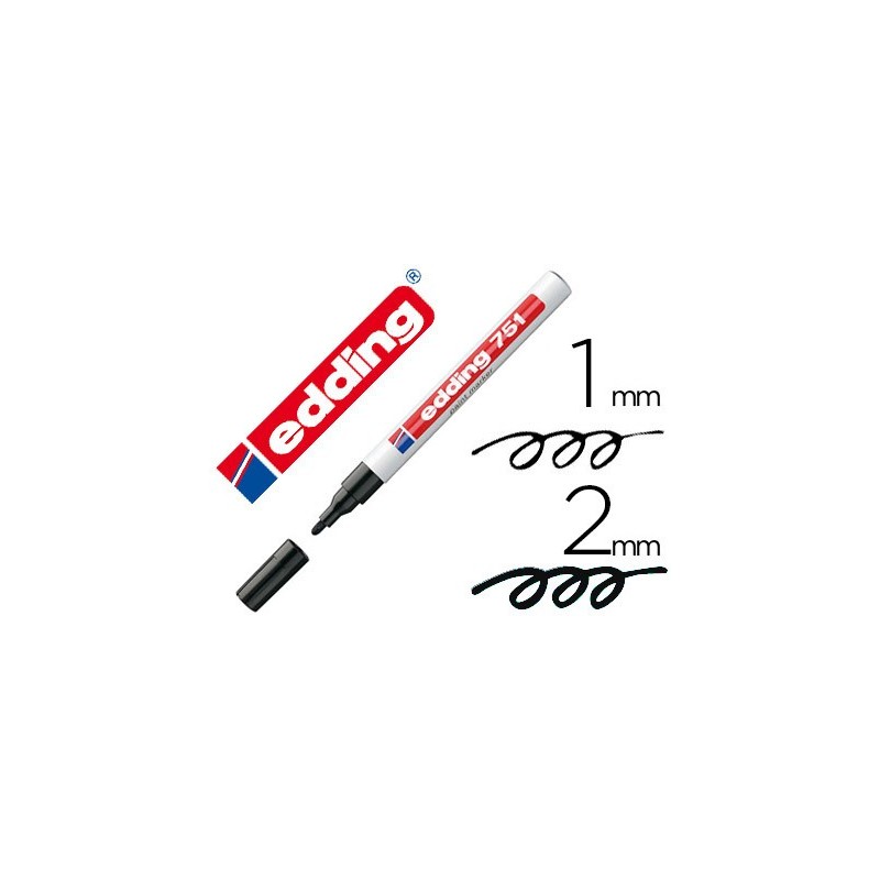 Rotulador edding punta fibra 751 negro punta redonda 1-2 mm Rotulador edding punta fibra 751 negro punta redonda 1-2 mm