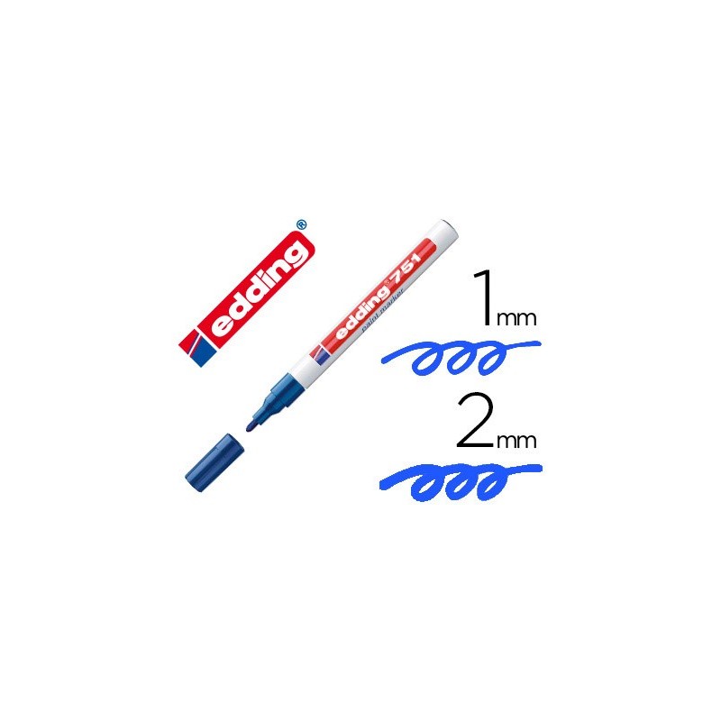 Rotulador edding punta fibra 751 azul punta redonda 1-2 mm Rotulador edding punta fibra 751 azul punta redonda 1-2 mm
