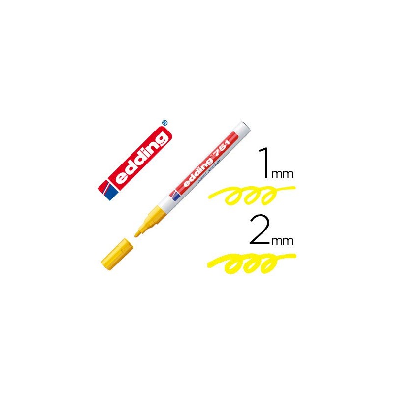 Rotulador edding punta fibra 751 amarillo punta redonda 1-2 mm Rotulador edding punta fibra 751 amarillo punta redonda 1-2 mm