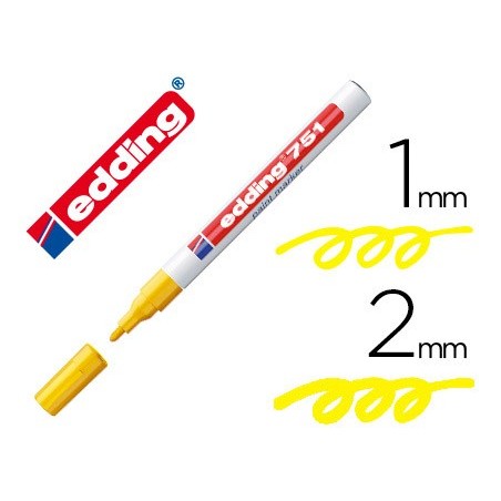 Rotulador edding punta fibra 751 amarillo punta redonda 1-2 mm