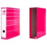 Archivador de palanca liderpap el a4 filing system forrado sin rado lomo 80mm rosa con caja y compresor metalico