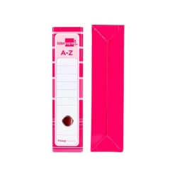 Archivador de palanca liderpap el a4 filing system forrado sin rado lomo 80mm rosa con caja y compresor metalico