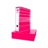 Archivador de palanca liderpap el a4 filing system forrado sin rado lomo 80mm rosa con caja y compresor metalico