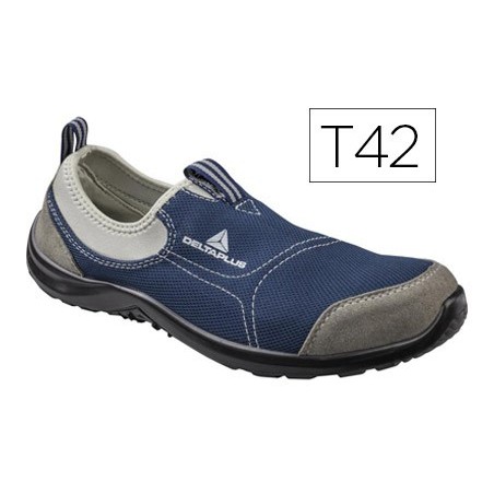 Zapatos de seguridad deltaplus de poliester y algodon con plantilla y puntera - color azul marino talla 42