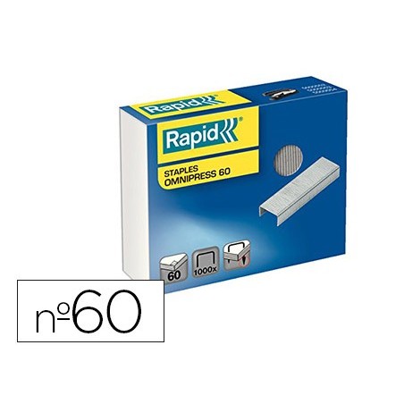 Grapas rapid omnipress 60 galvanizadas caja de 1000 unidades