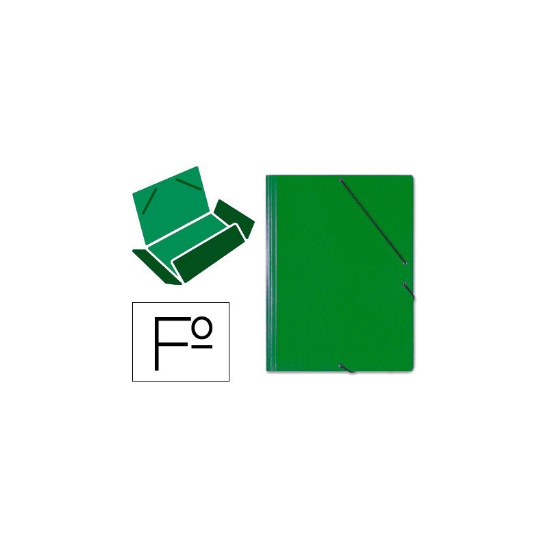 Carpeta gomas solapas carton saro tamaño folio verde