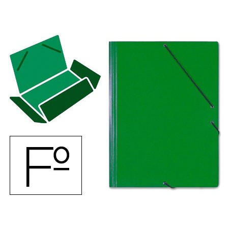 Carpeta gomas solapas carton saro tamaño folio verde