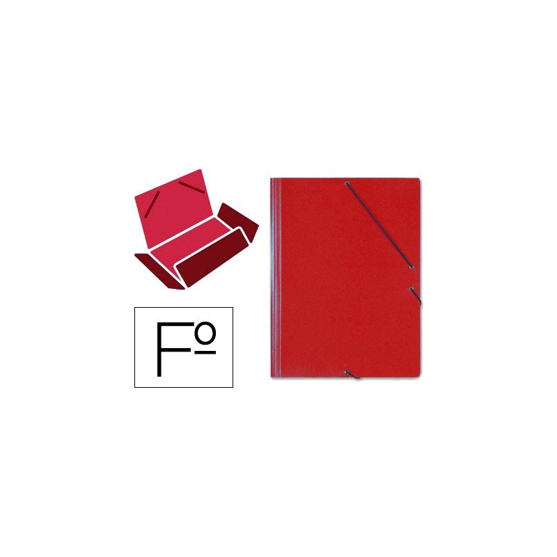 Carpeta gomas solapas carton saro tamaño folio rojo