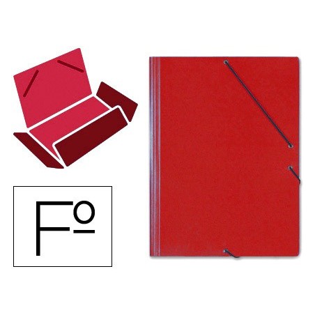Carpeta gomas solapas carton saro tamaño folio rojo