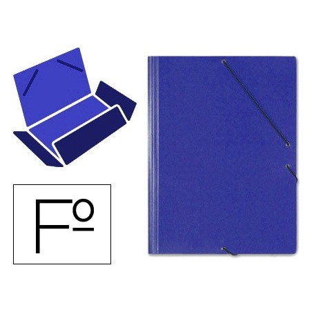 Carpeta gomas solapas carton saro tamaño folio azul