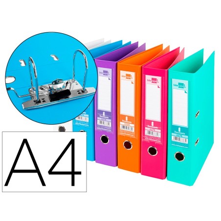 Archivador de palanca liderpapel a4 documenta forrado pvc con rado lomo 75 mm colores surtidos trending