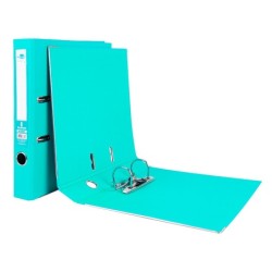 Archivador de palanca liderpapel a4 documenta forrado pvc con rado lomo 75 mm verde claro compresor