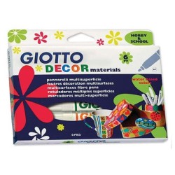 Rotulador giotto decor materials caja de 6 colores surtidos