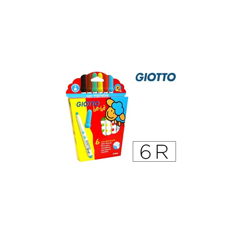 Rotulador giotto super bebe caja de 6 colores surtidos