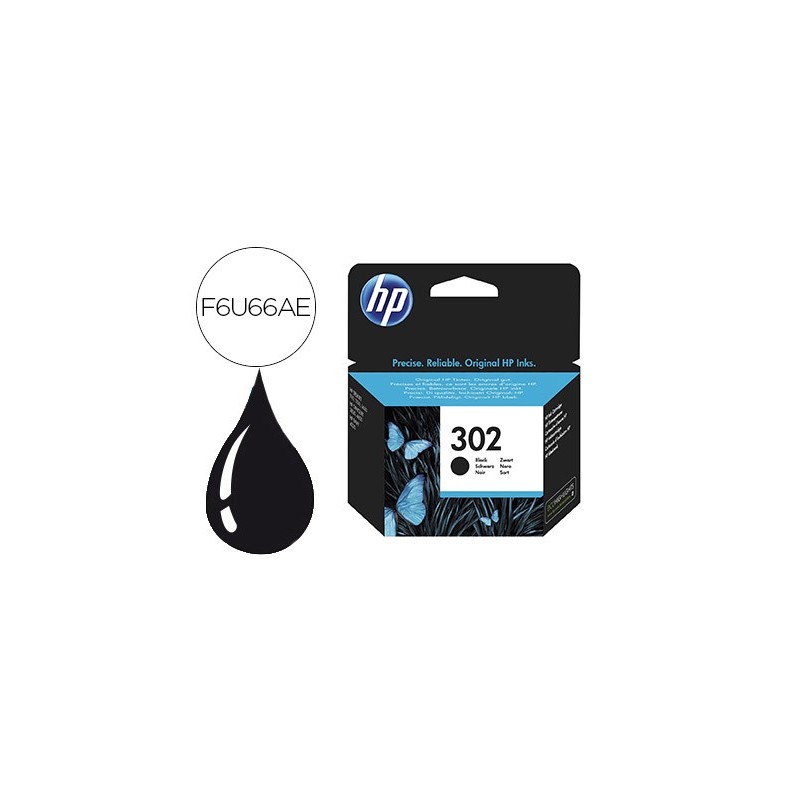 Ink-jet hp 302 deskjet 1110 / 2130 / 3630 officejet 3830 / 4650 envy 4520 negro 190 pag