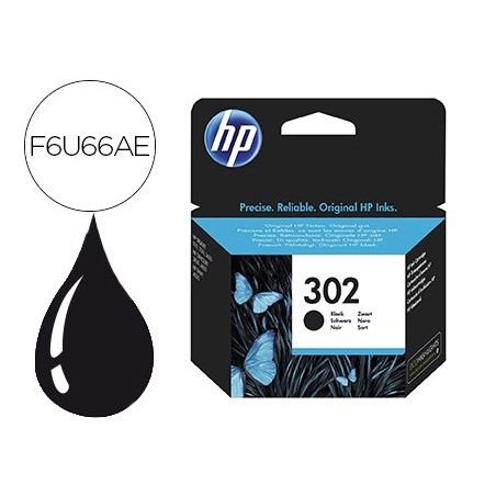 Ink-jet hp 302 deskjet 1110 / 2130 / 3630 officejet 3830 / 4650 envy 4520 negro 190 pag