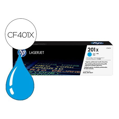 Toner hp 201x laserjet pro m252 / mfp m277 cian 2.300 pag
