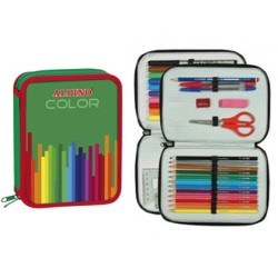 Plumier escolar alpino color pequeño doble cremallera