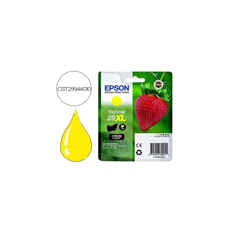 Ink-jet epson home 29xl t2994 xp435/330/335/332/430/235/432 amarillo 450 pag