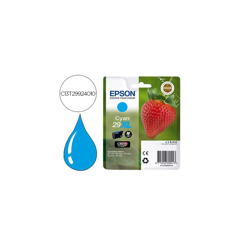 Ink-jet epson home 29xl t2992 xp435/330/335/332/430/235/432 cian 450 pag