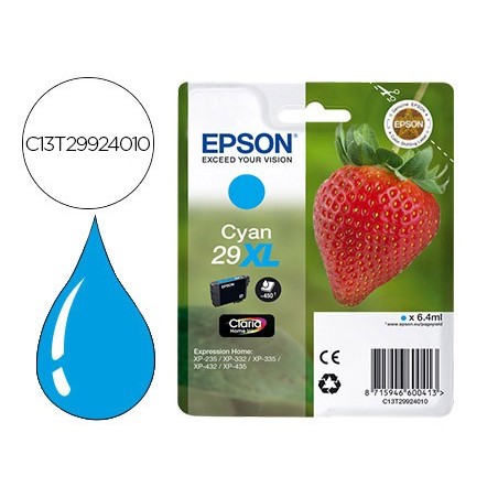 Ink-jet epson home 29xl t2992 xp435/330/335/332/430/235/432 cian 450 pag