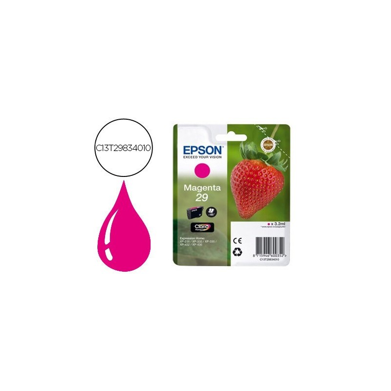 Ink-jet epson home 29 t2983 xp435/330/335/332/430/235/432 magenta 175 pag