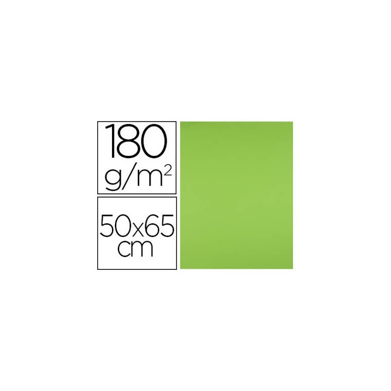 Cartulina liderpapel 50x65 cm 180g/m2 verde pistacho paquete de 25 hojas