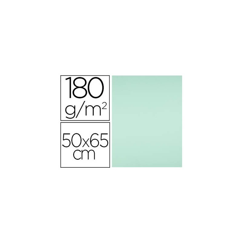 Cartulina liderpapel 50x65 cm 180g/m2 verde paquete de 25 hojas