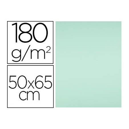 Cartulina liderpapel 50x65 cm 180g/m2 verde paquete de 25 hojas