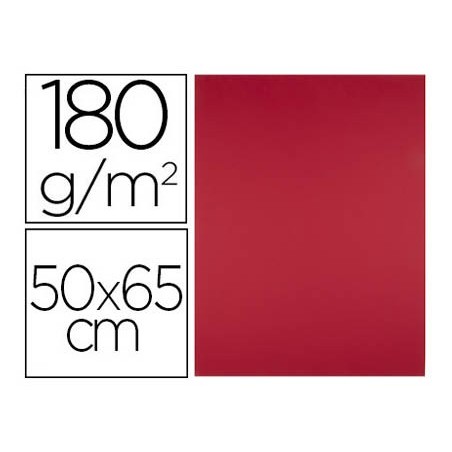 Cartulina liderpapel 50x65 cm 180g/m2 rojo navidad paquete de 25 hojas