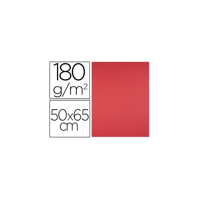 Cartulina liderpapel 50x65 cm 180g/m2 rojo paquete de 25 hojas