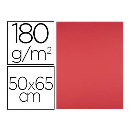 Cartulina liderpapel 50x65 cm 180g/m2 rojo paquete de 25 hojas