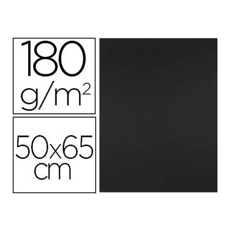 Cartulina liderpapel 50x65 cm 180g/m2 negro paquete de 25 hojas