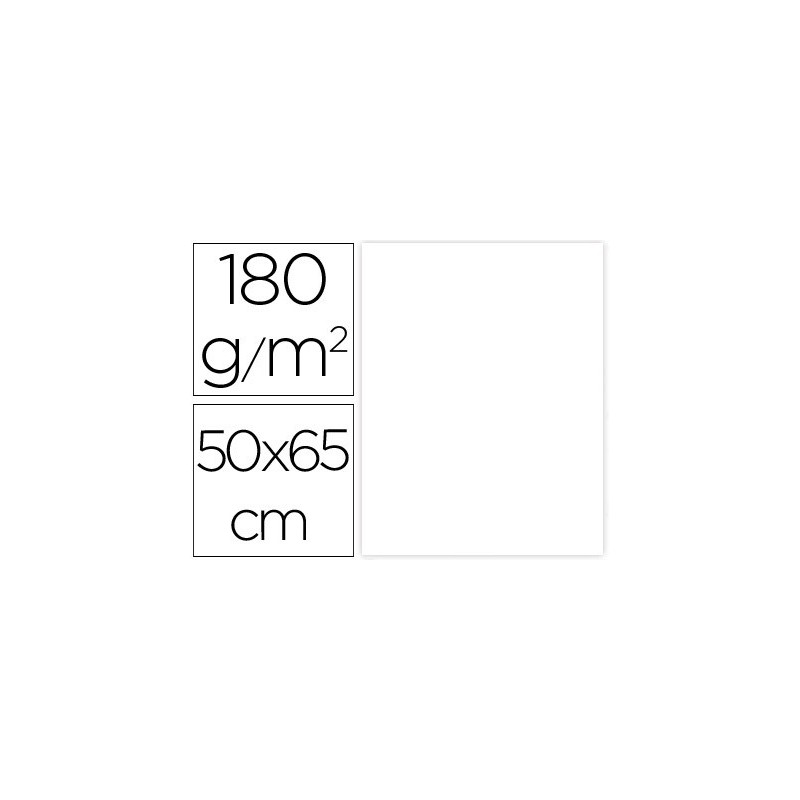 Cartulina liderpapel 50x65 cm 180g/m2 blanco paquete de 25 hojas