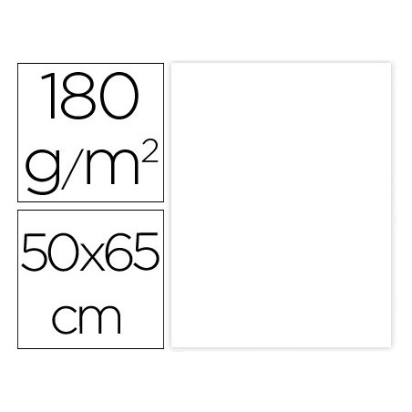 Cartulina liderpapel 50x65 cm 180g/m2 blanco paquete de 25 hojas