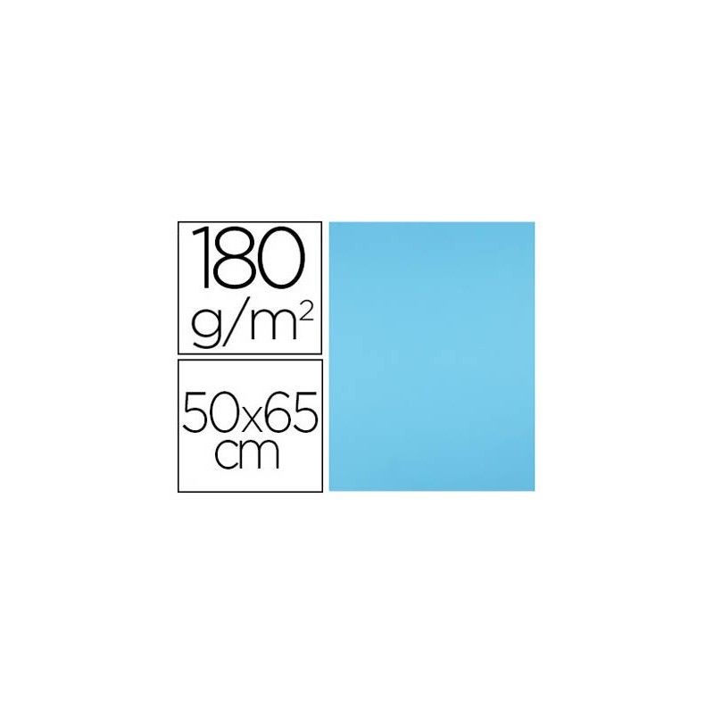 Cartulina liderpapel 50x65 cm 180g/m2 celeste paquete de 25 hojas