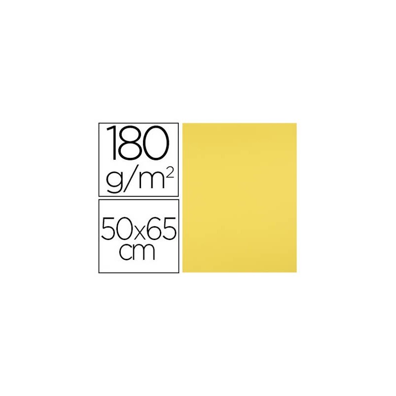 Cartulina liderpapel 50x65 cm 180g/m2 amarillo limon paquete de 25 hojas