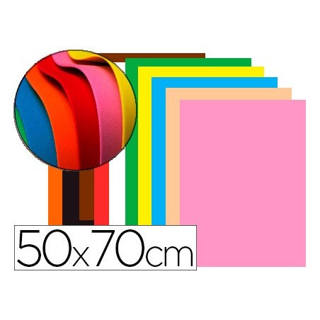 Goma eva liderpapel 50x70cm 60g/m2 espesor 1,5mm colores surtidos