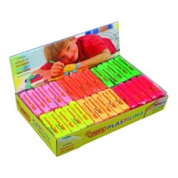 Plastilina jovi 70f tamaño pequeño caja de 30 unidades colores fluorescentes surtidos