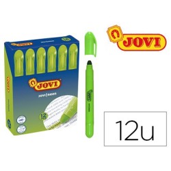 Marcador de cera gel jovi fluorescente verde caja de 12 unidades