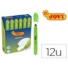 Marcador de cera gel jovi fluorescente verde caja de 12 unidades