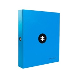 Carpeta 4 anillas 40 mm mixtas antartik a4 forrada color azul