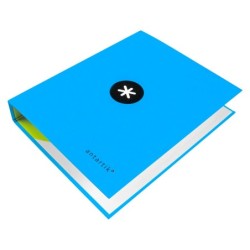 Carpeta 4 anillas 40 mm mixtas antartik a4 forrada color azul