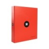 Carpeta 4 anillas 40 mm mixtas antartik a4 forrada color rojo